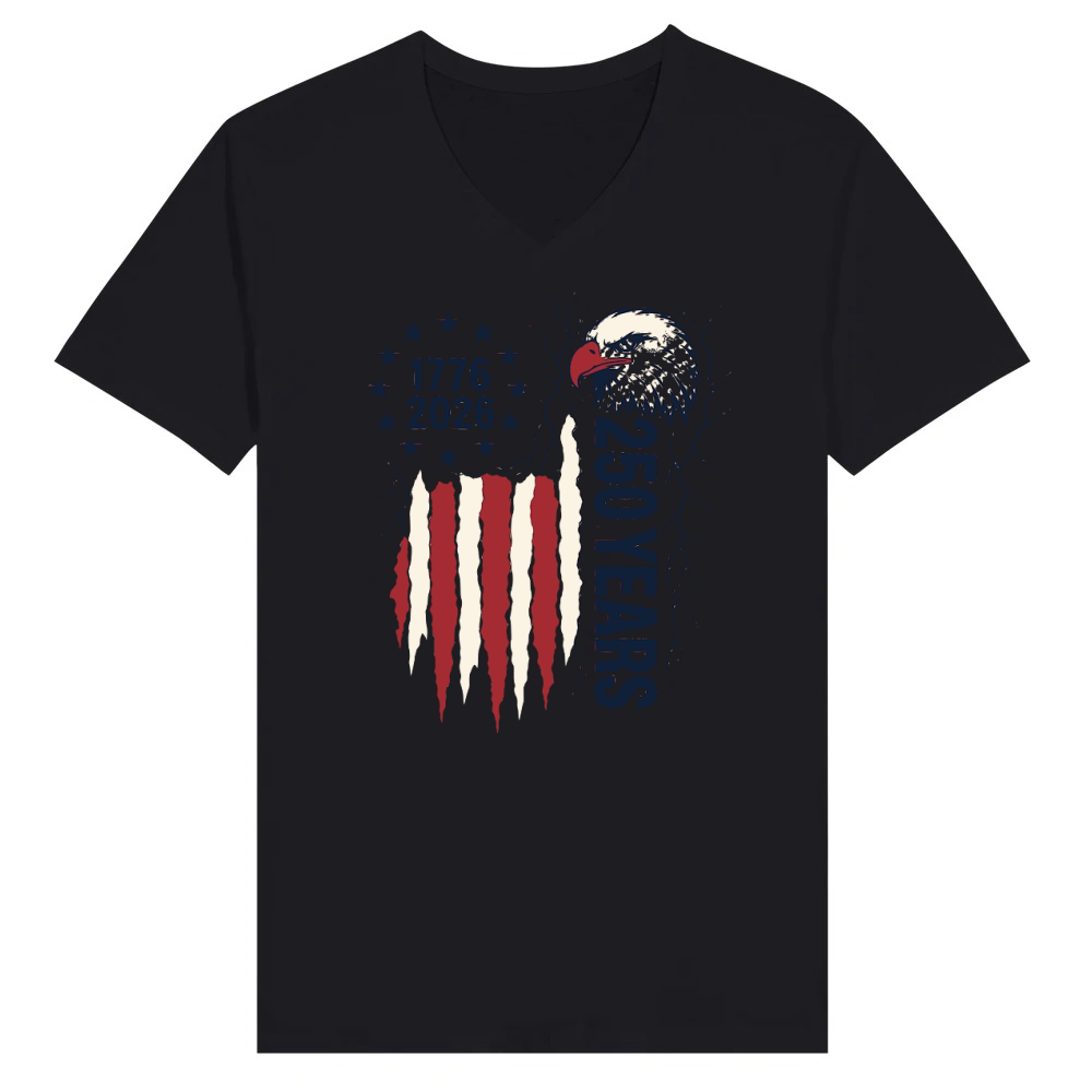 Product 250 Years America Semiquincentennial Eagle V-Neck T-shirt