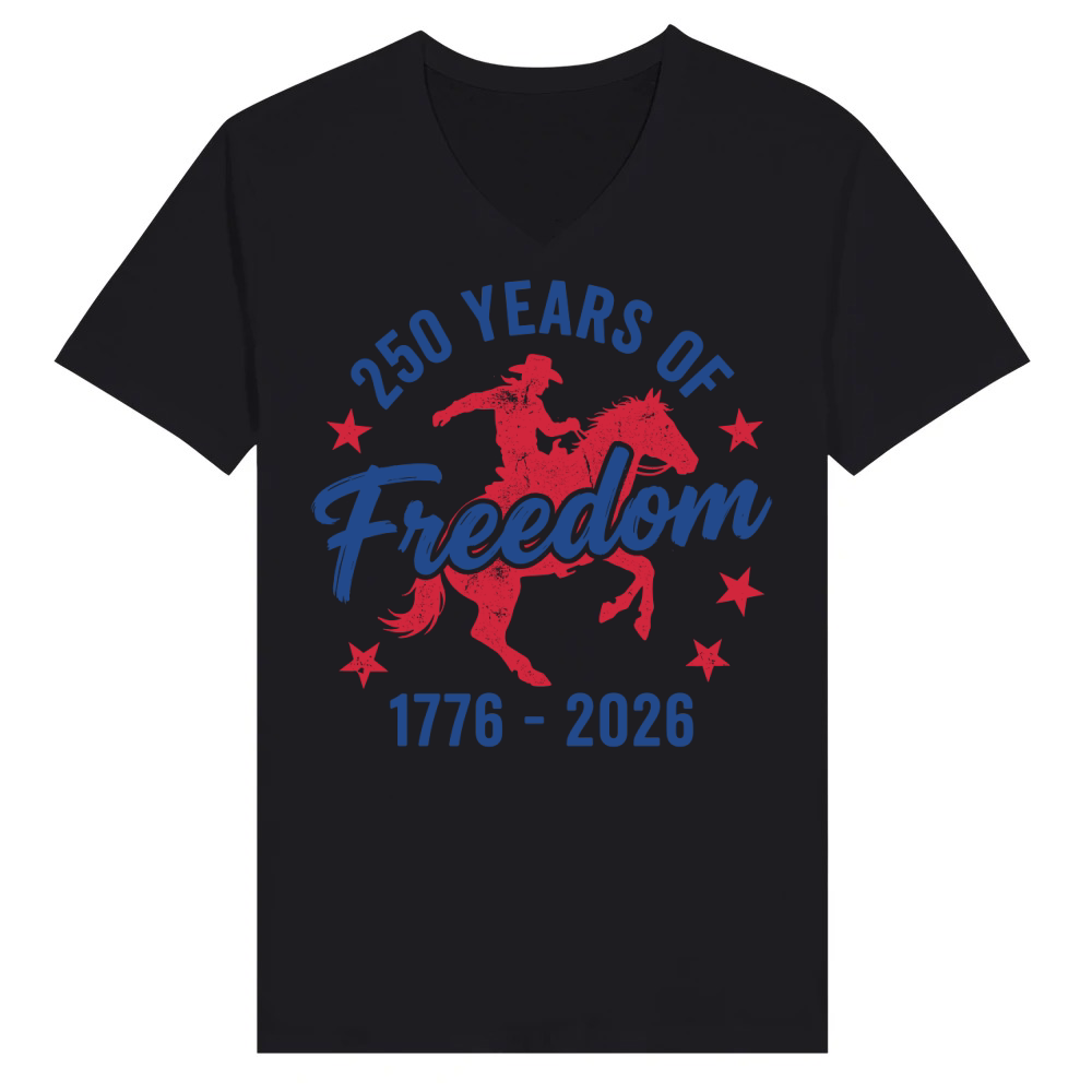 Product 250 Years Freedom Fourth of July V-Neck T-shirt