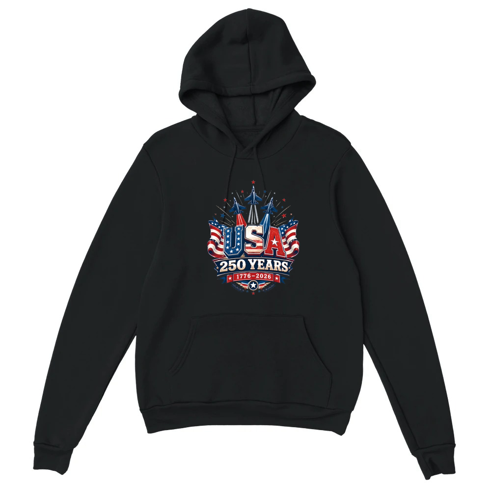 Product USA 250 Years Patriotic Jets 1776 2026 Unisex Hoodie