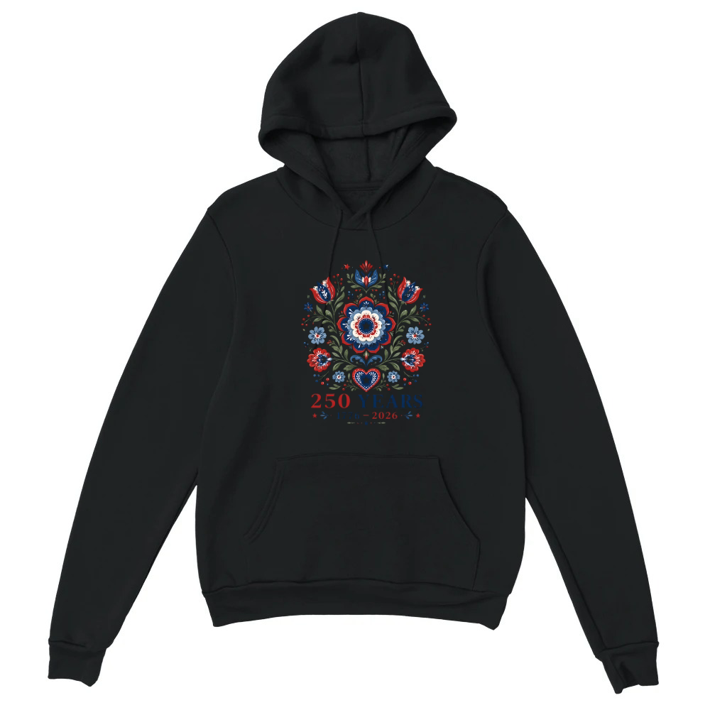 Product USA 250 Years 4th of July 1776 2026 Flowers Unisex Hoodie