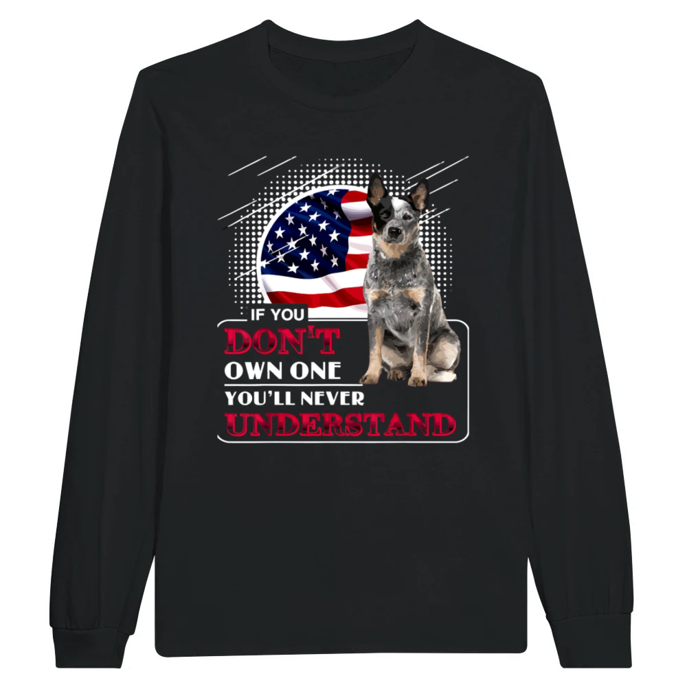 Product Patriotic Dog with Flag and Quote Unisex Longsleeve