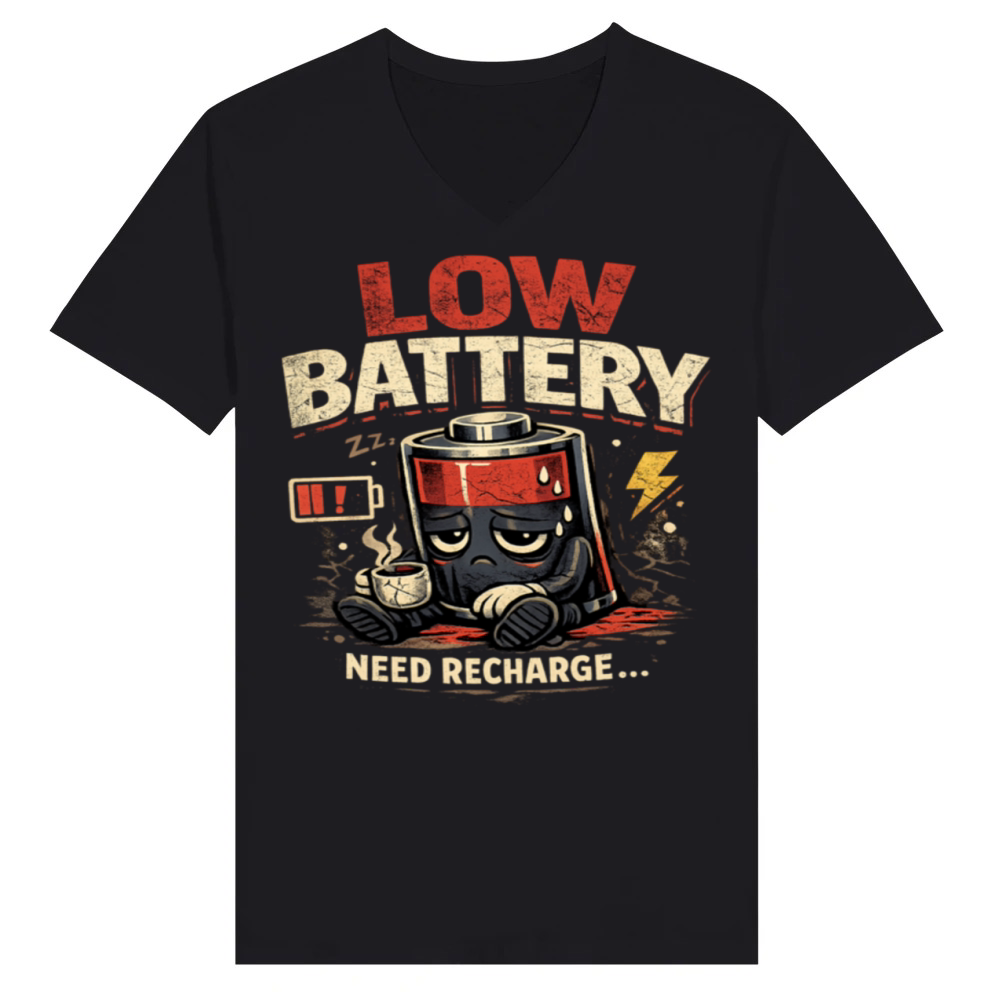 Product Low Battery Need Recharge V-Neck T-shirt