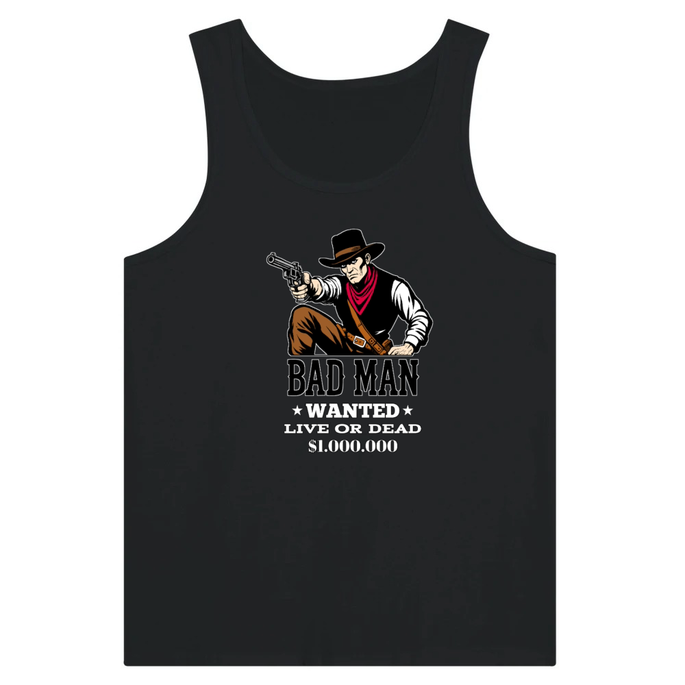 Product Bad Man Wanted Western Outlaw Poster Tank Top
