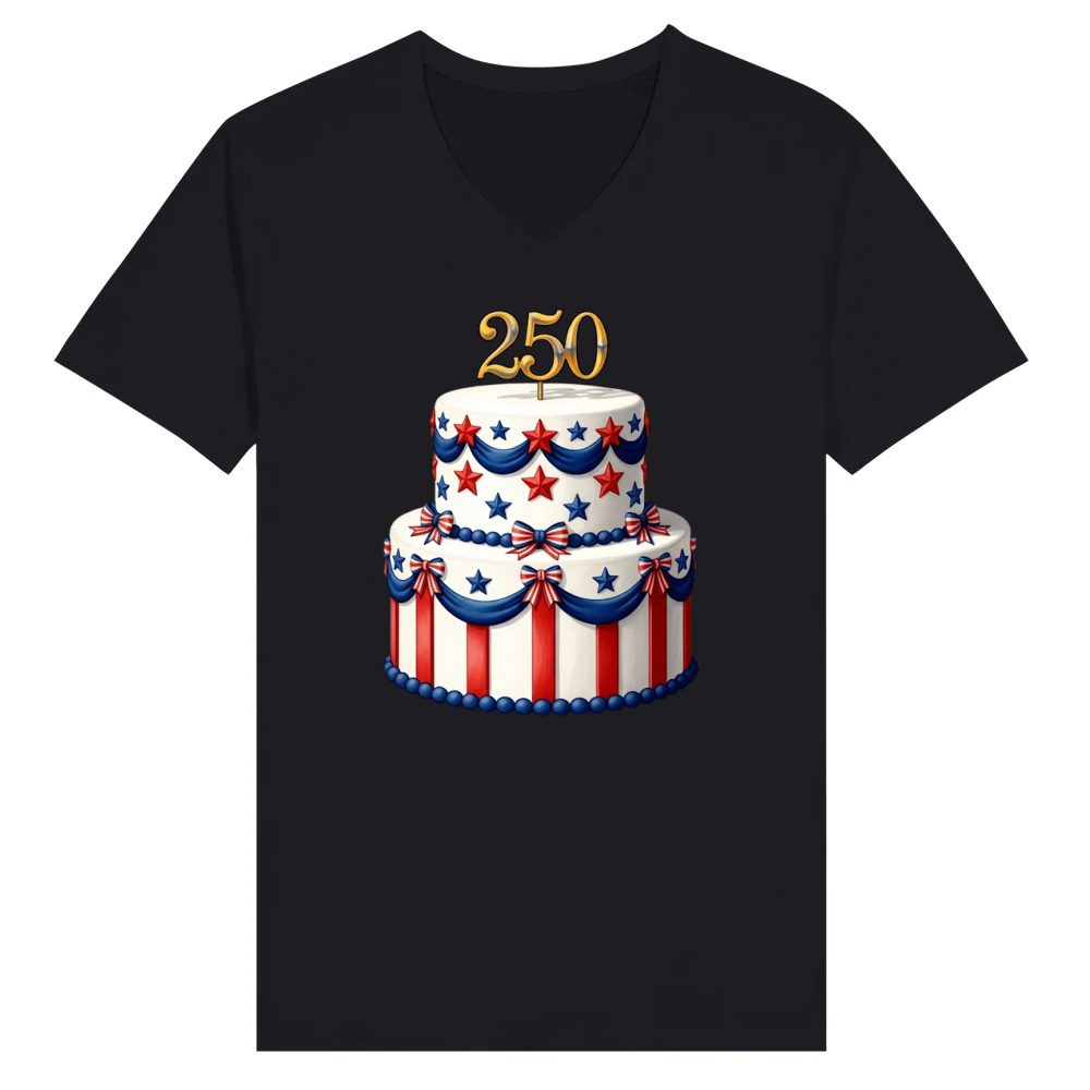 Product Birthday USA 250th Anniversary V-Neck T-shirt