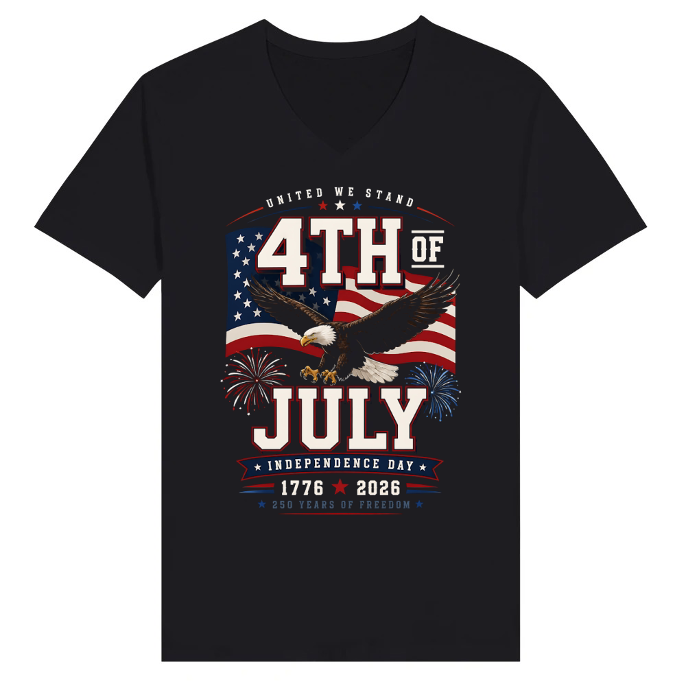 Product United We Stand 4th Of July Independence Day 1776 2026 V-Neck T-shirt