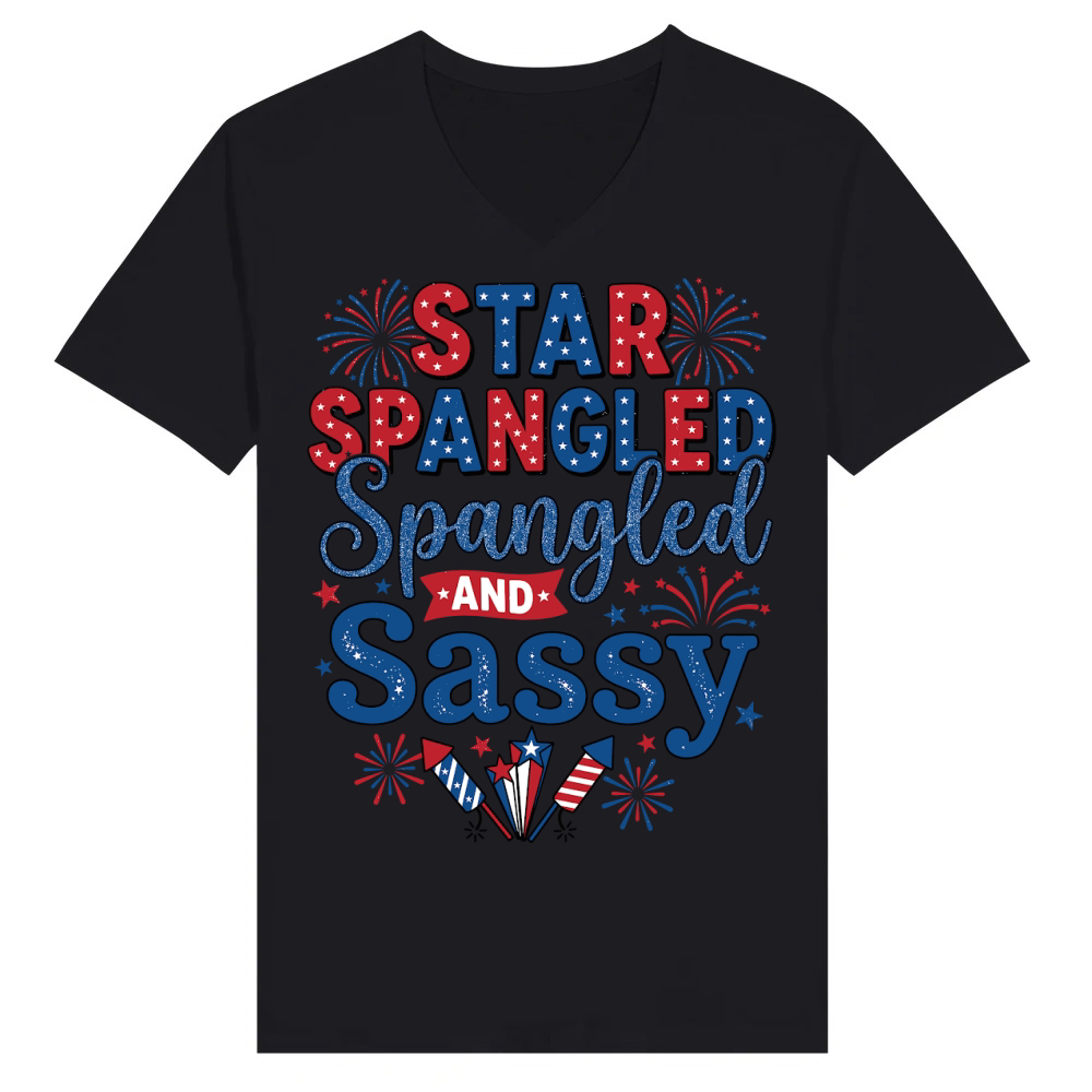 Product Star Spangled And Sassy 4th of July V-Neck T-shirt