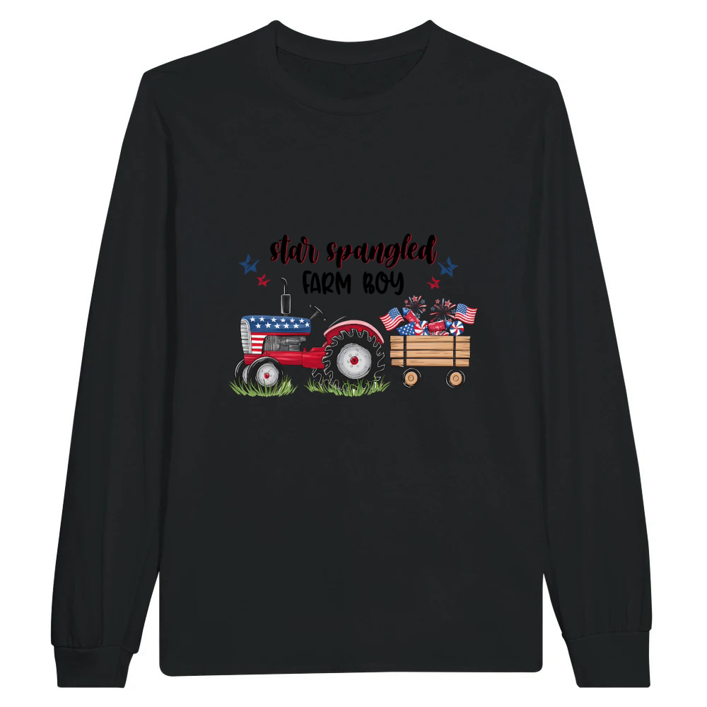 Product Star American Farm Boy 4th Of July Unisex Longsleeve