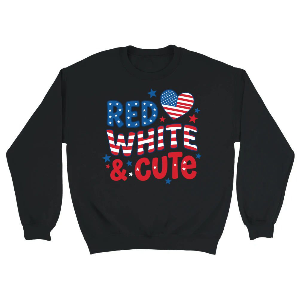 Product Red White & Cute 4th of July Unisex Sweatshirt