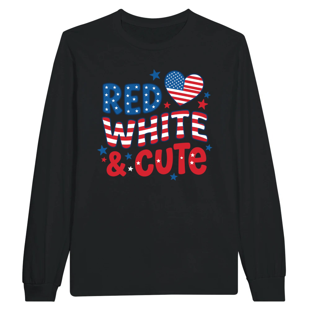 Product Red White & Cute 4th of July Unisex Longsleeve