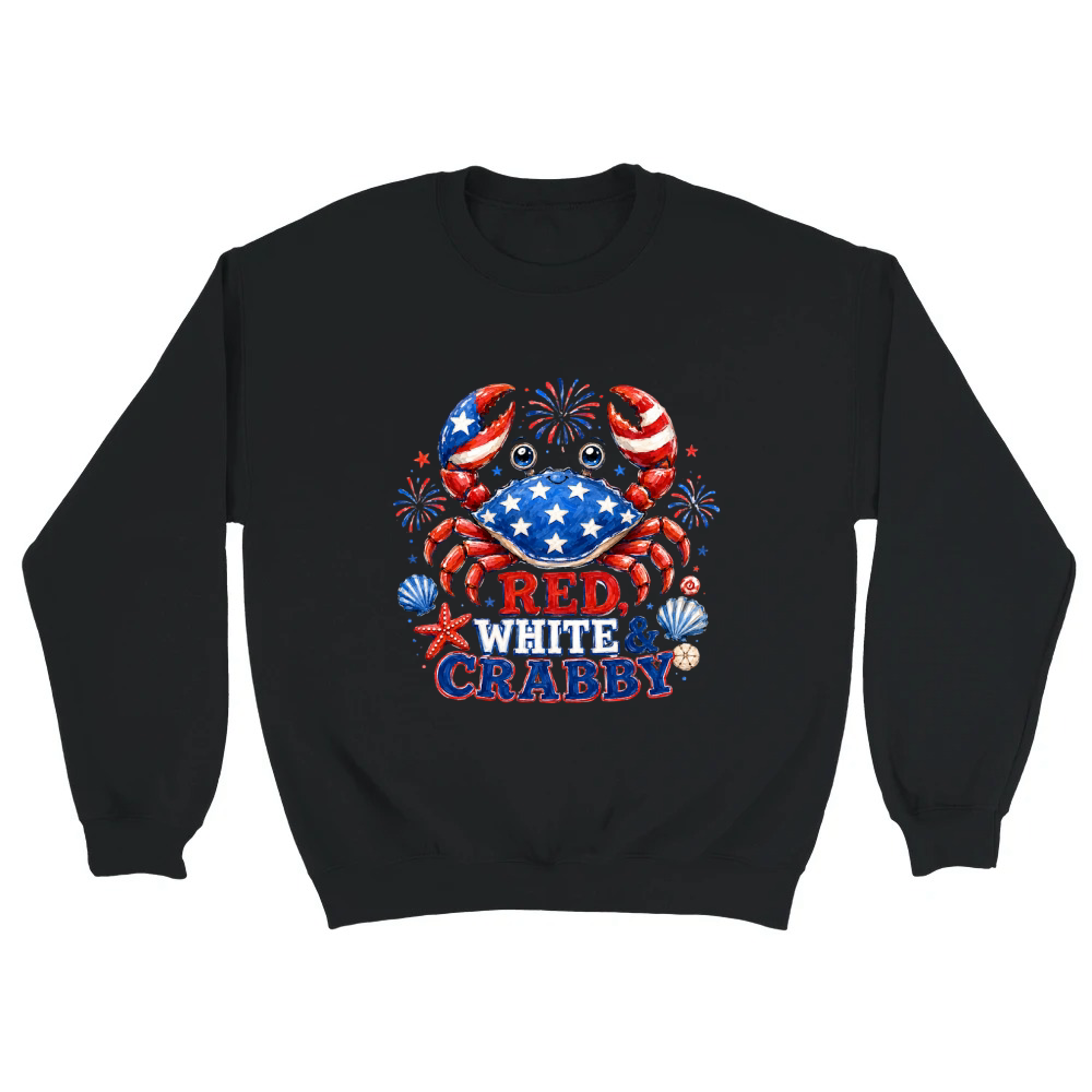 Product Red White & Crabby 4th of July Patriotic Unisex Sweatshirt