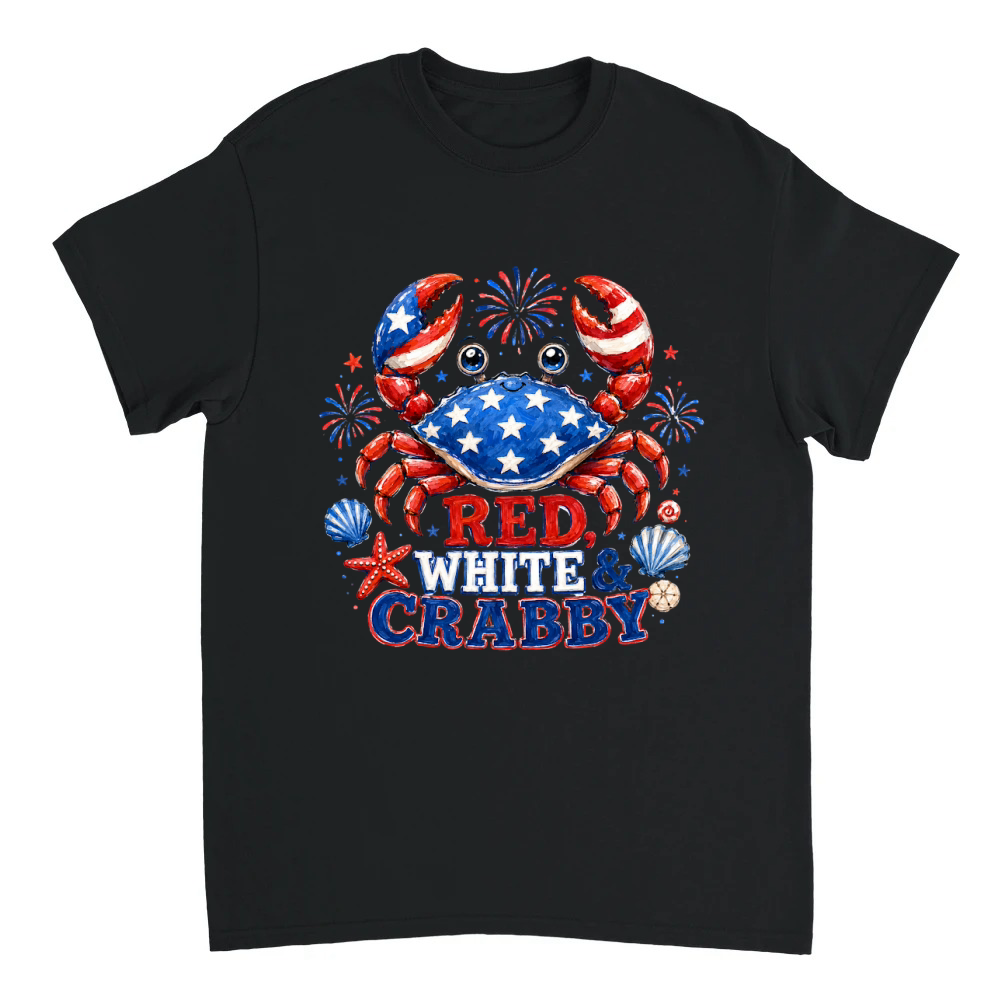 Product Red White & Crabby 4th of July Patriotic T-Shirt