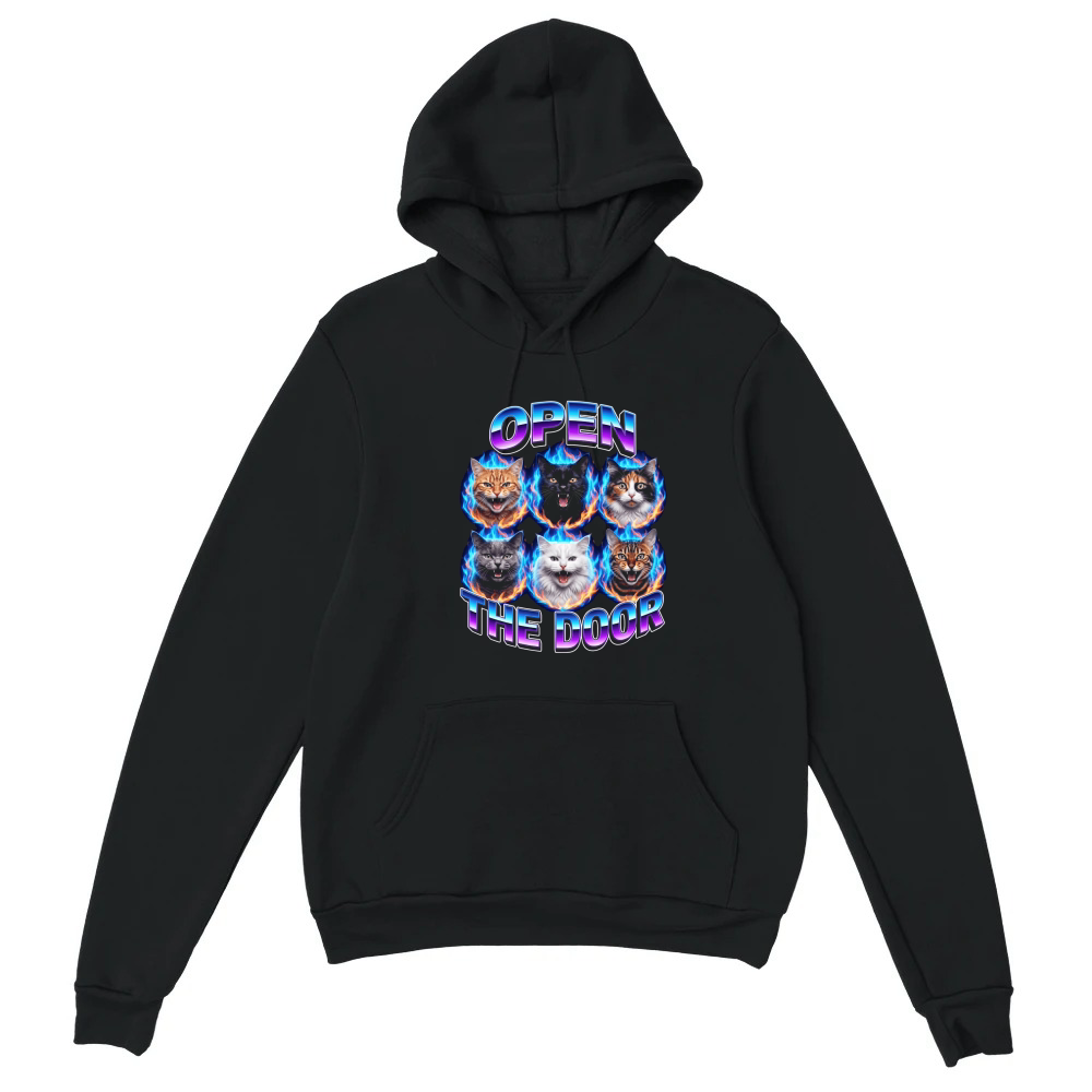 Product Open Door Cats Fire Colorful Unisex Hoodie