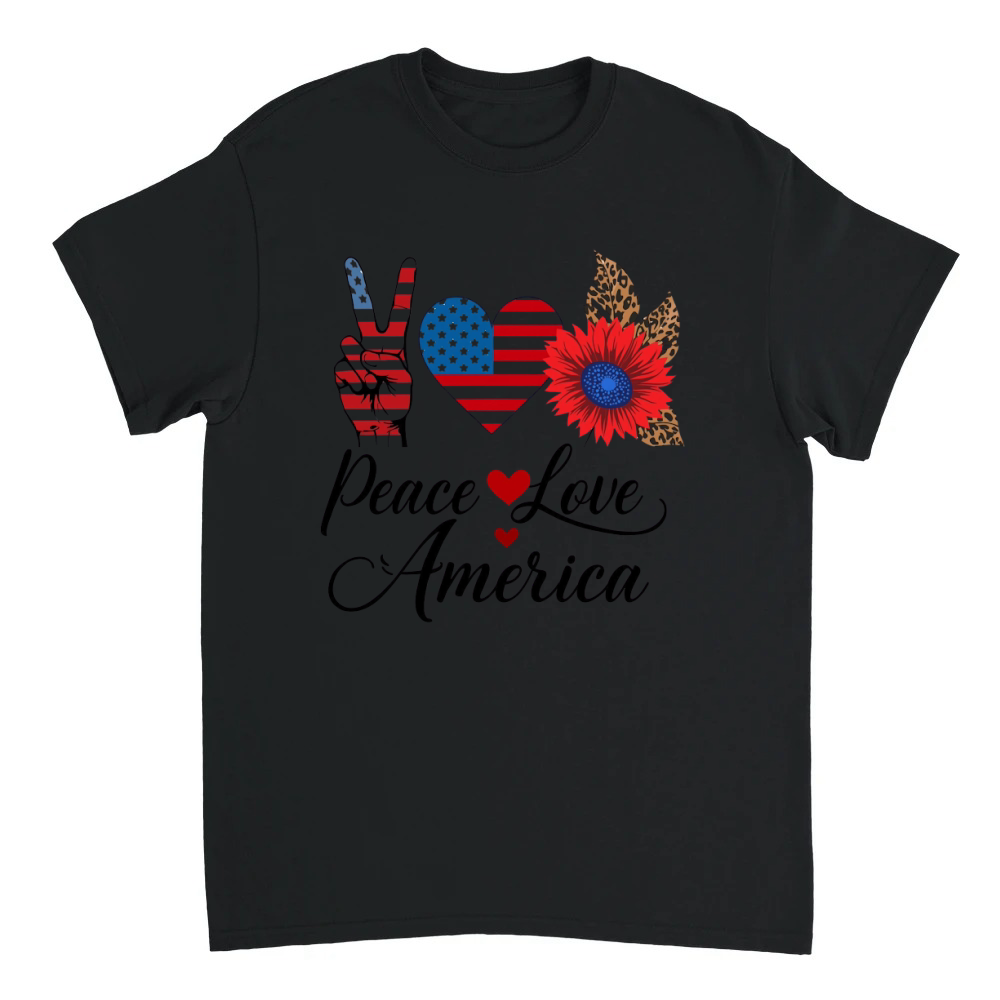 Product Peace Love America 4th of July T-Shirt