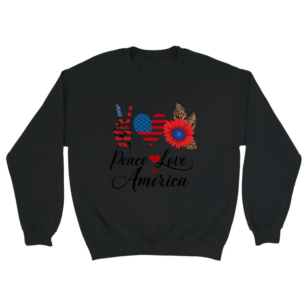 Product Peace Love America 4th of July Unisex Sweatshirt