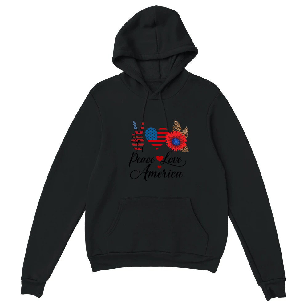 Product Peace Love America 4th of July Unisex Hoodie