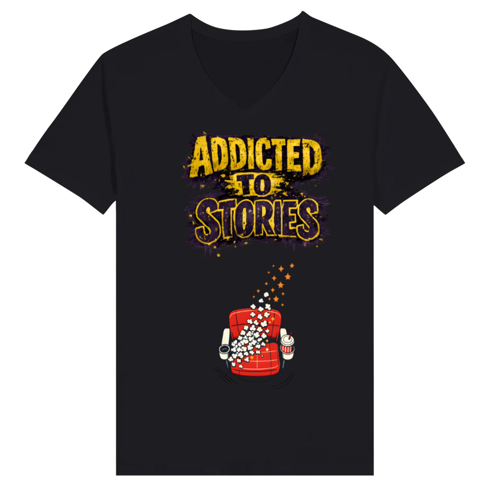 Product Addicted to Stories Cinema Cozy V-Neck T-shirt