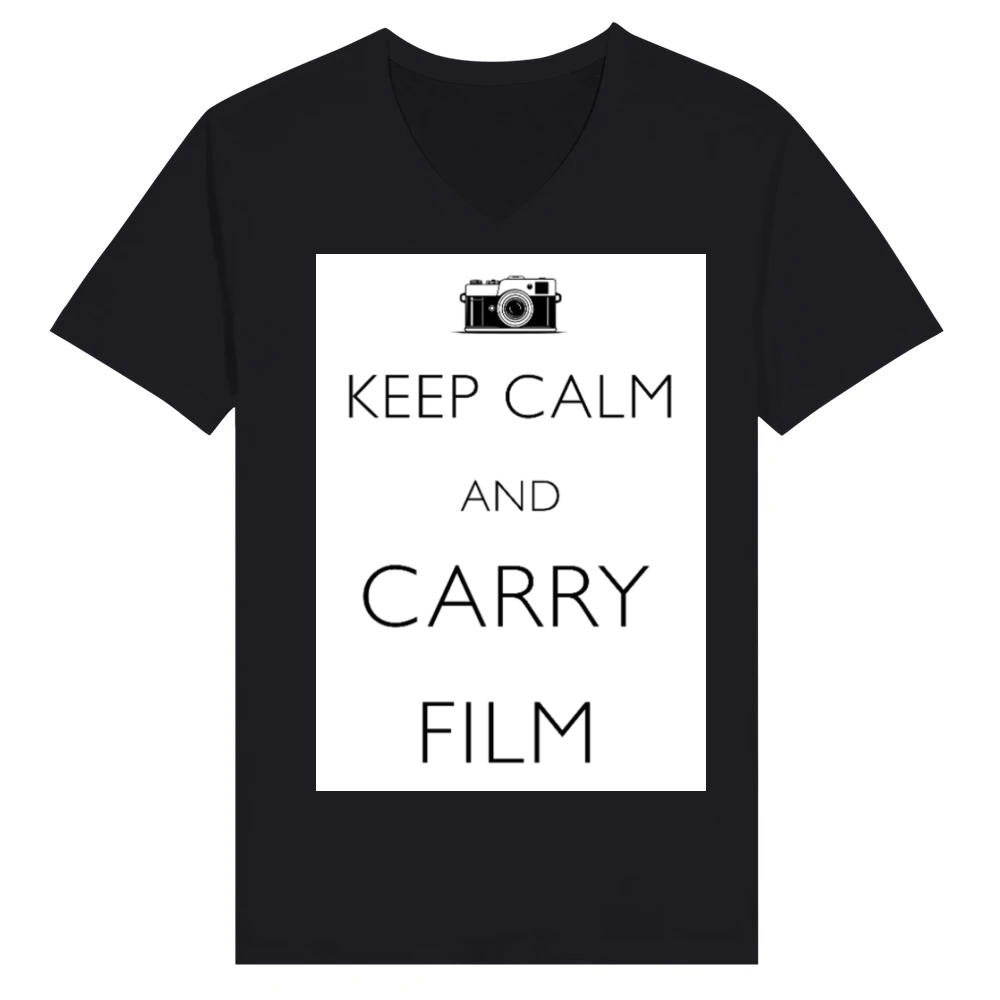 Product Keep Calm and Carry Film V-Neck T-shirt