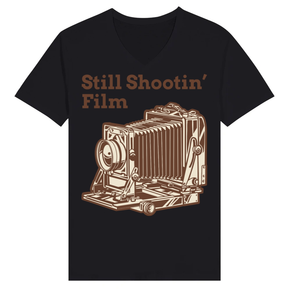 Product Still Shootin' Film Vintage Camera V-Neck T-shirt