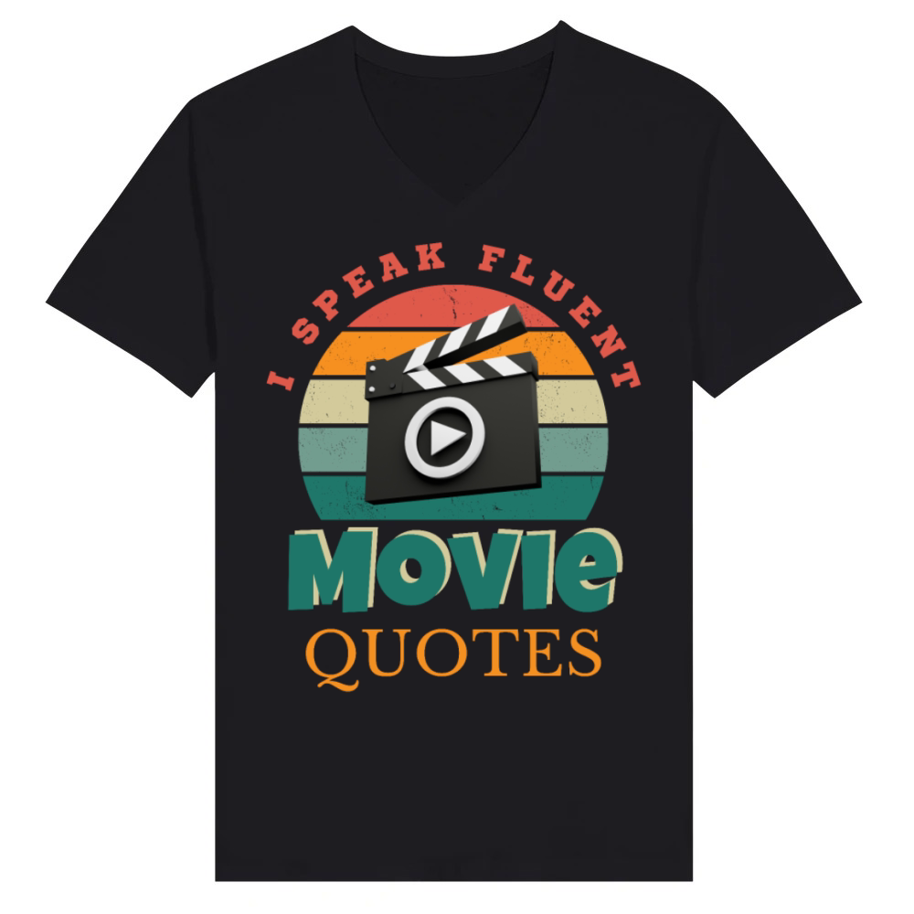 Product I Speak Fluent Movie Quotes Funny Filmmaker Critic V-Neck T-shirt