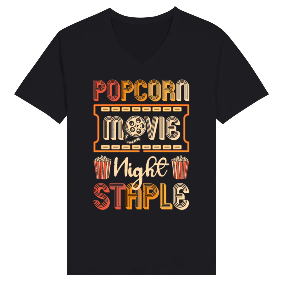 Product Retro Popcorn Film Evening Pop-corn Gift V-Neck T-shirt