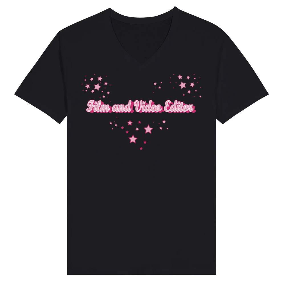 Product Mommy's job funny Quote Mom Film and video editor V-Neck T-shirt