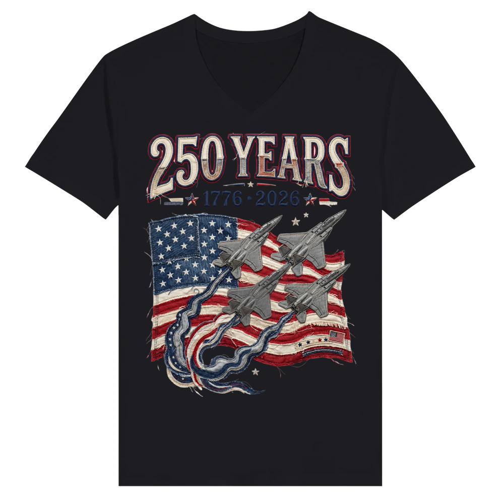 Product 250 Years USA Jets Trendy V-Neck T-shirt