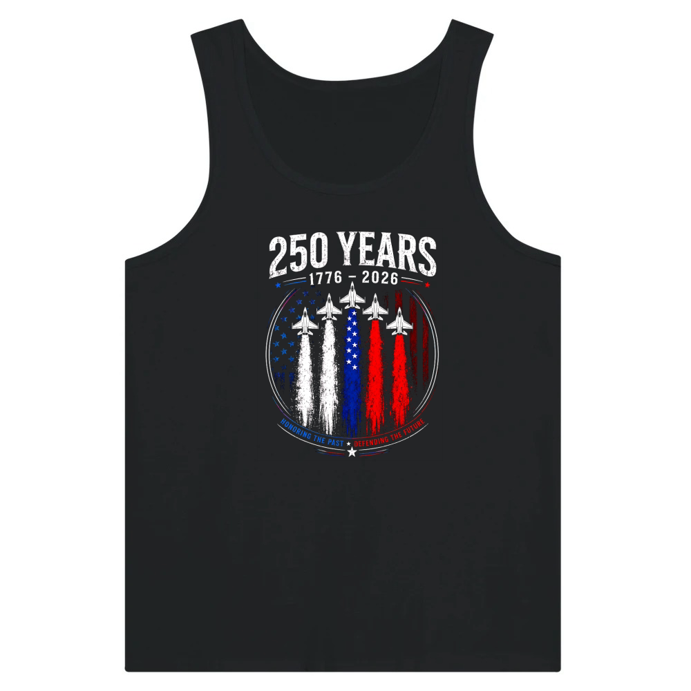 Product 250 Years 1776 2026 Jet Air 4th of July Patriotic Tank Top