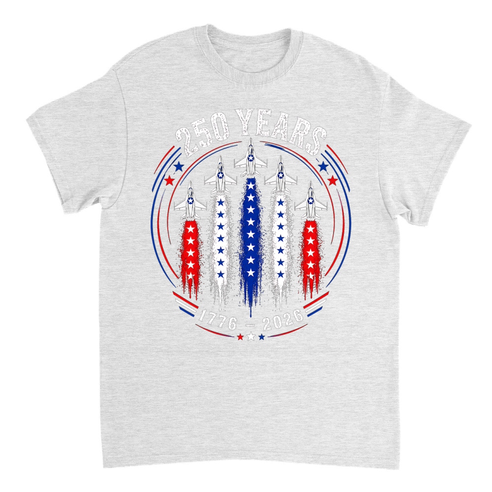 Product 250 Years 1776 2026 Jet Air 4th of July Patriotic T-Shirt