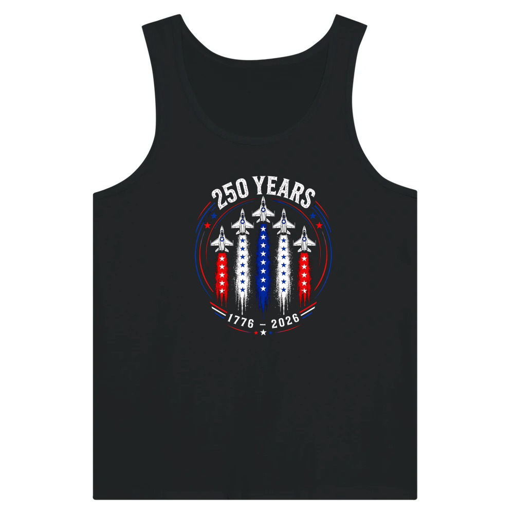 Product 250 Years 1776 2026 Jet Air 4th of July Patriotic Tank Top