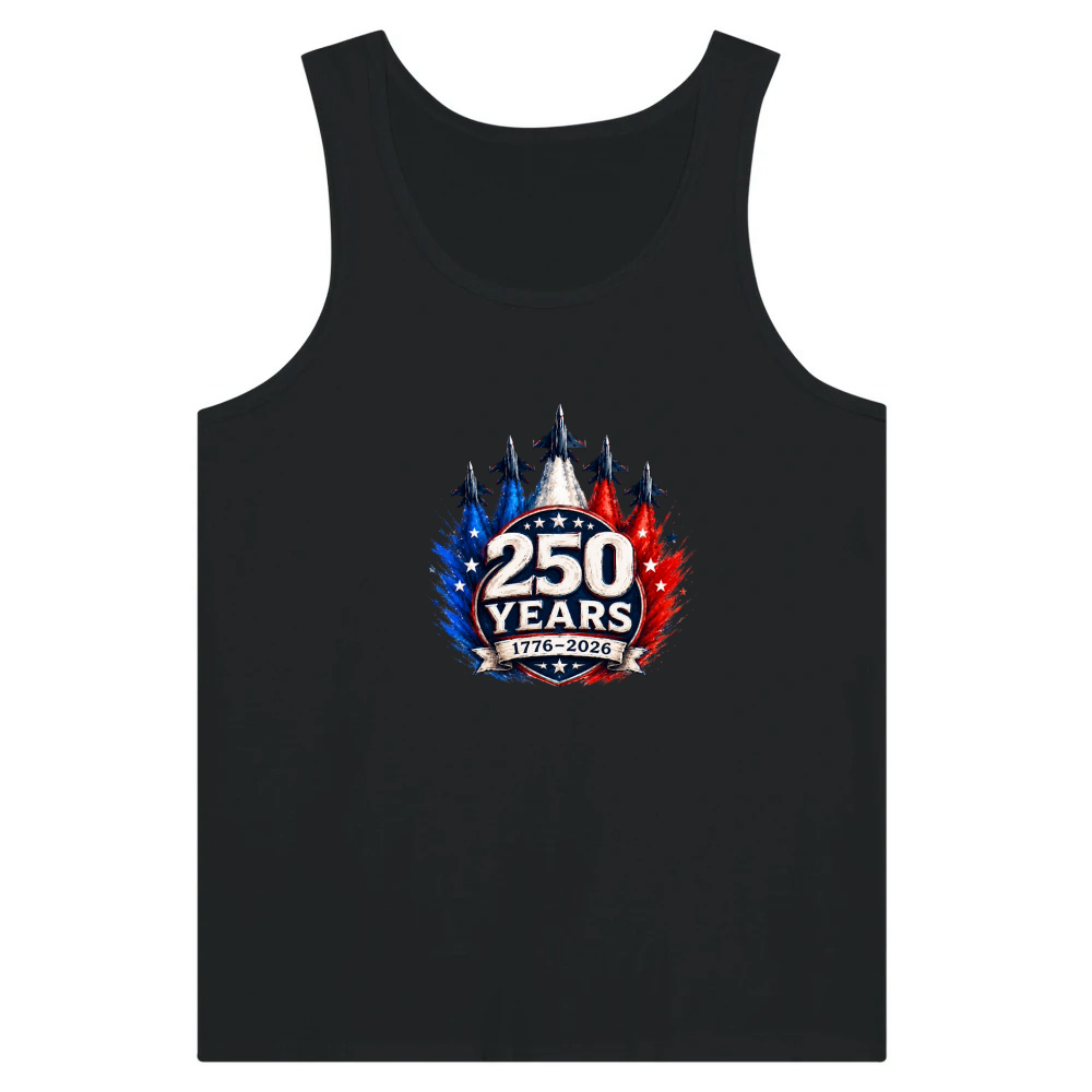 Product 250 Years 1776 2026 Jet Air 4th of July Patriotic Tank Top