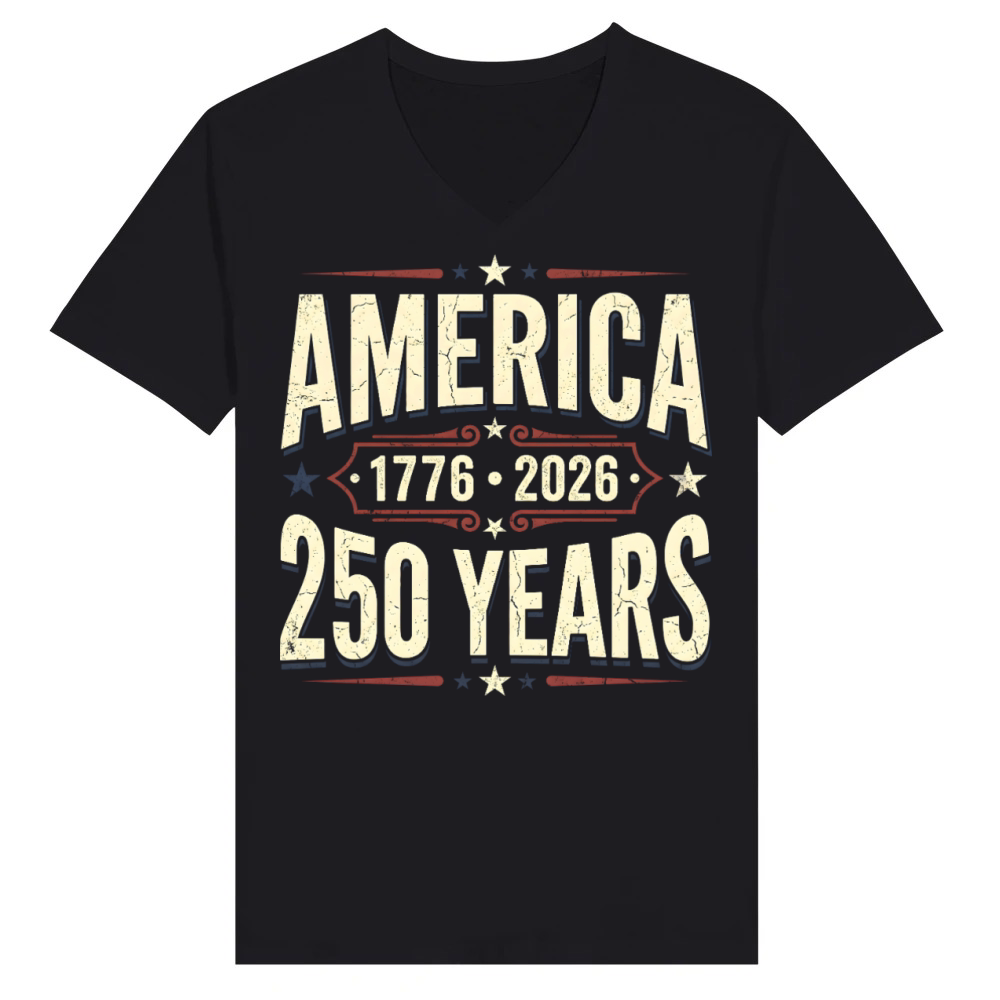 Product America 250 Years 1776 2026 Vintage V-Neck T-shirt
