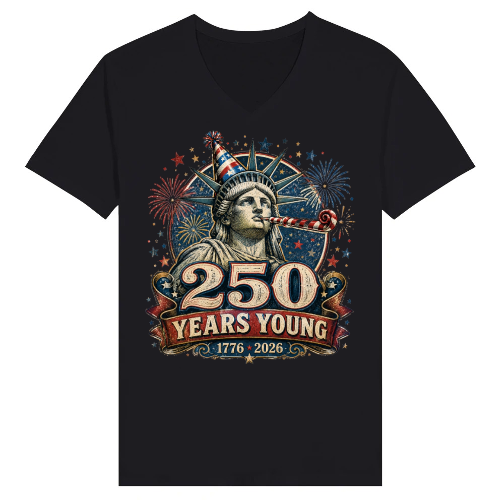 Product 250 Years Young Vintage Statue of Liberty V-Neck T-shirt