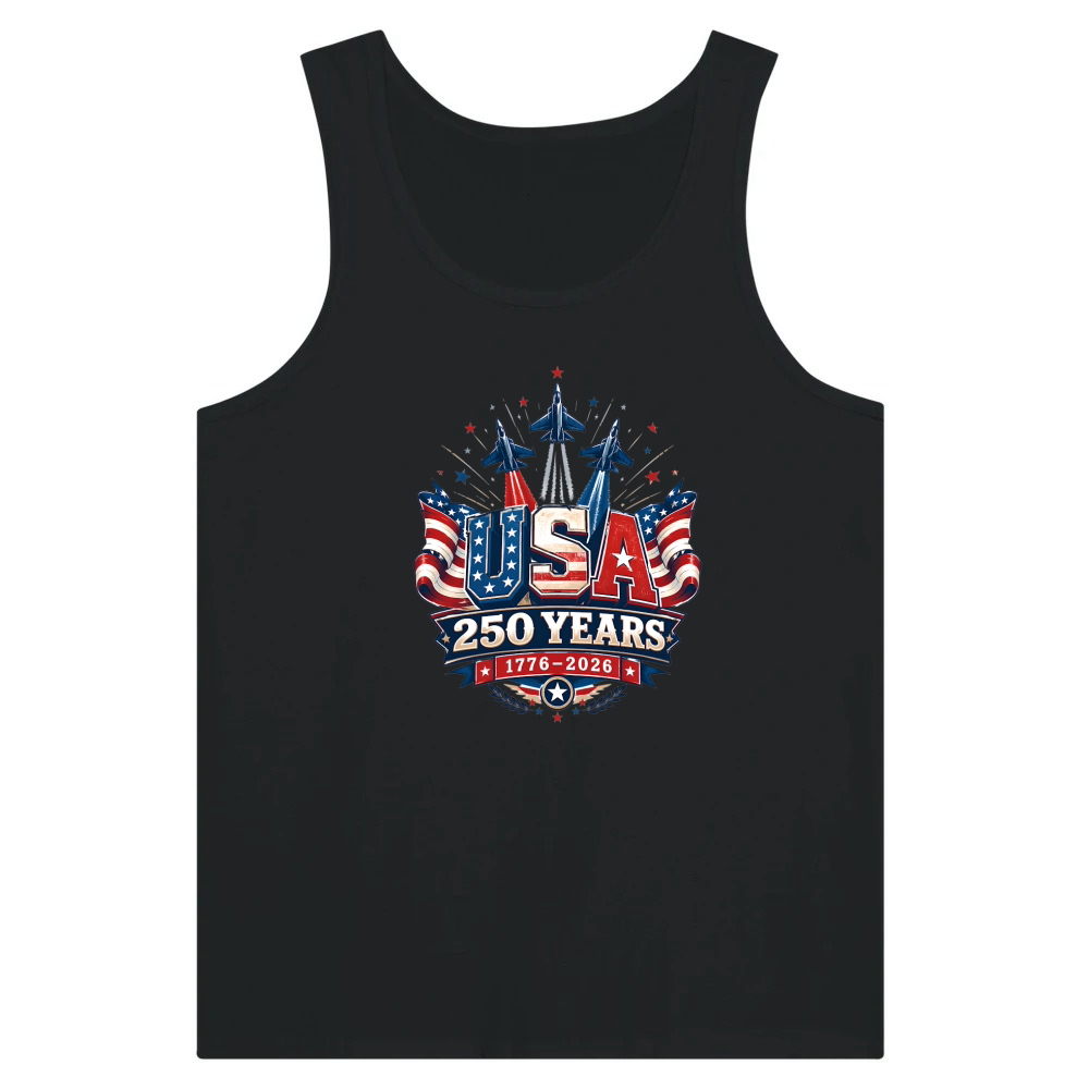 Product USA 250 Years Patriotic Jets 1776 2026 Tank Top