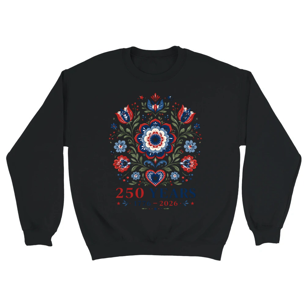 Product USA 250 Years 4th of July 1776 2026 Flowers Unisex Sweatshirt