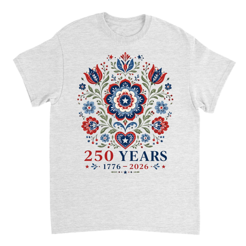 Product USA 250 Years 4th of July 1776 2026 Flowers T-Shirt