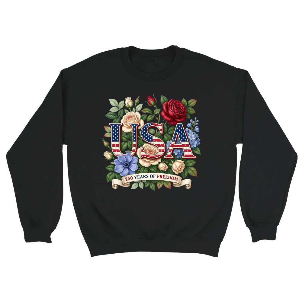 Product USA 250 Years Of Freedom Patriotic Roses Unisex Sweatshirt
