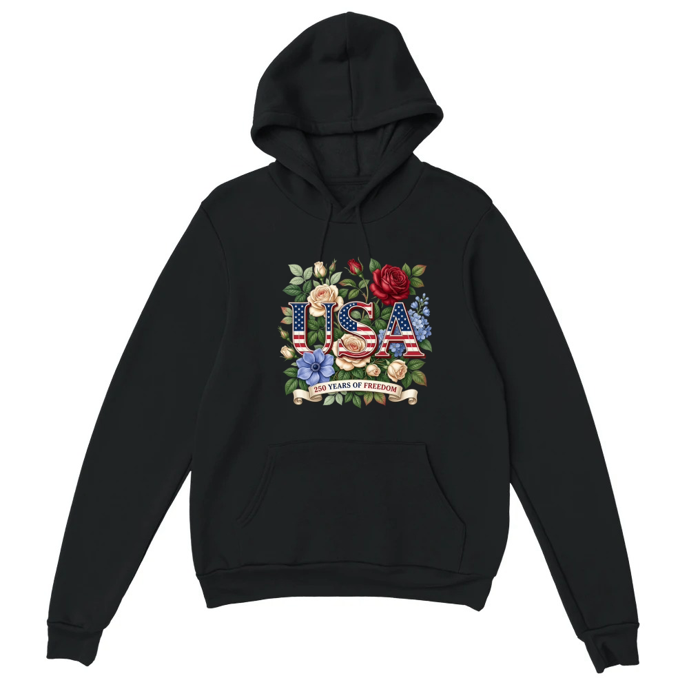 Product USA 250 Years Of Freedom Patriotic Roses Unisex Hoodie