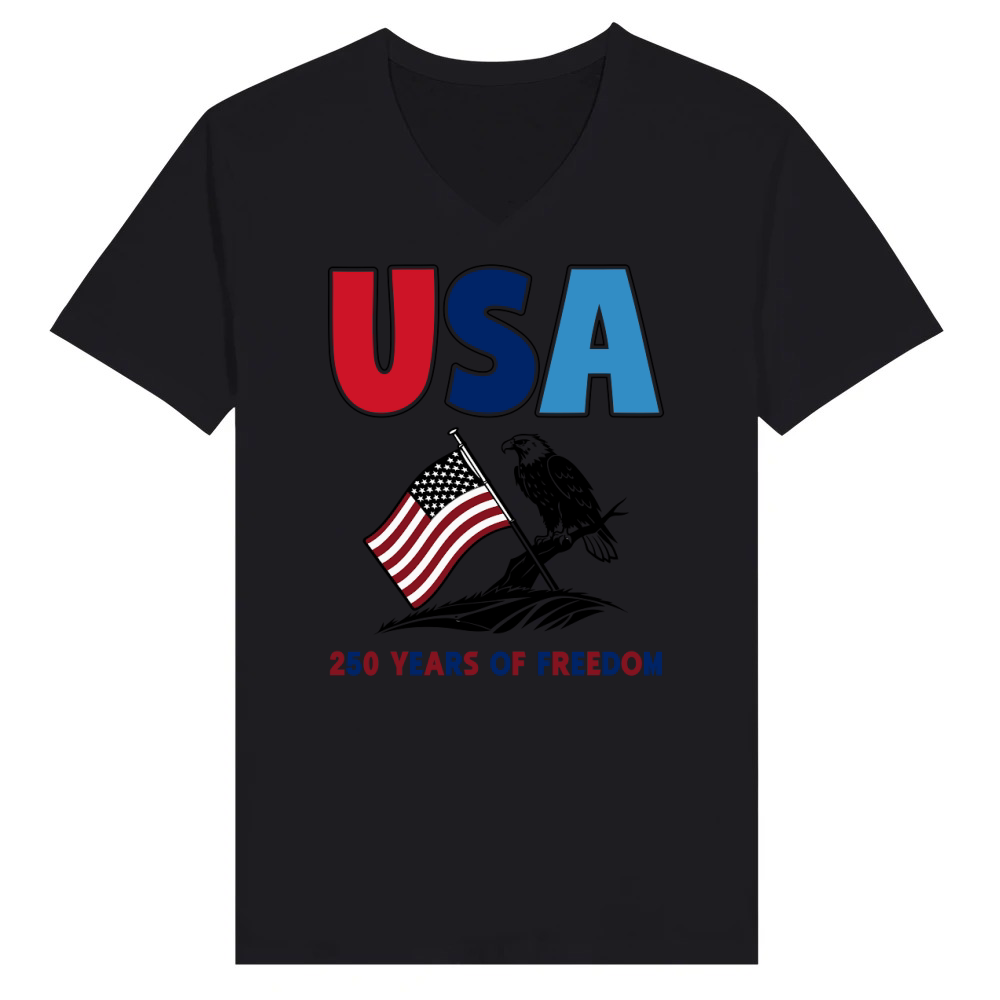 Product 250 Years of Freedom USA V-Neck T-shirt