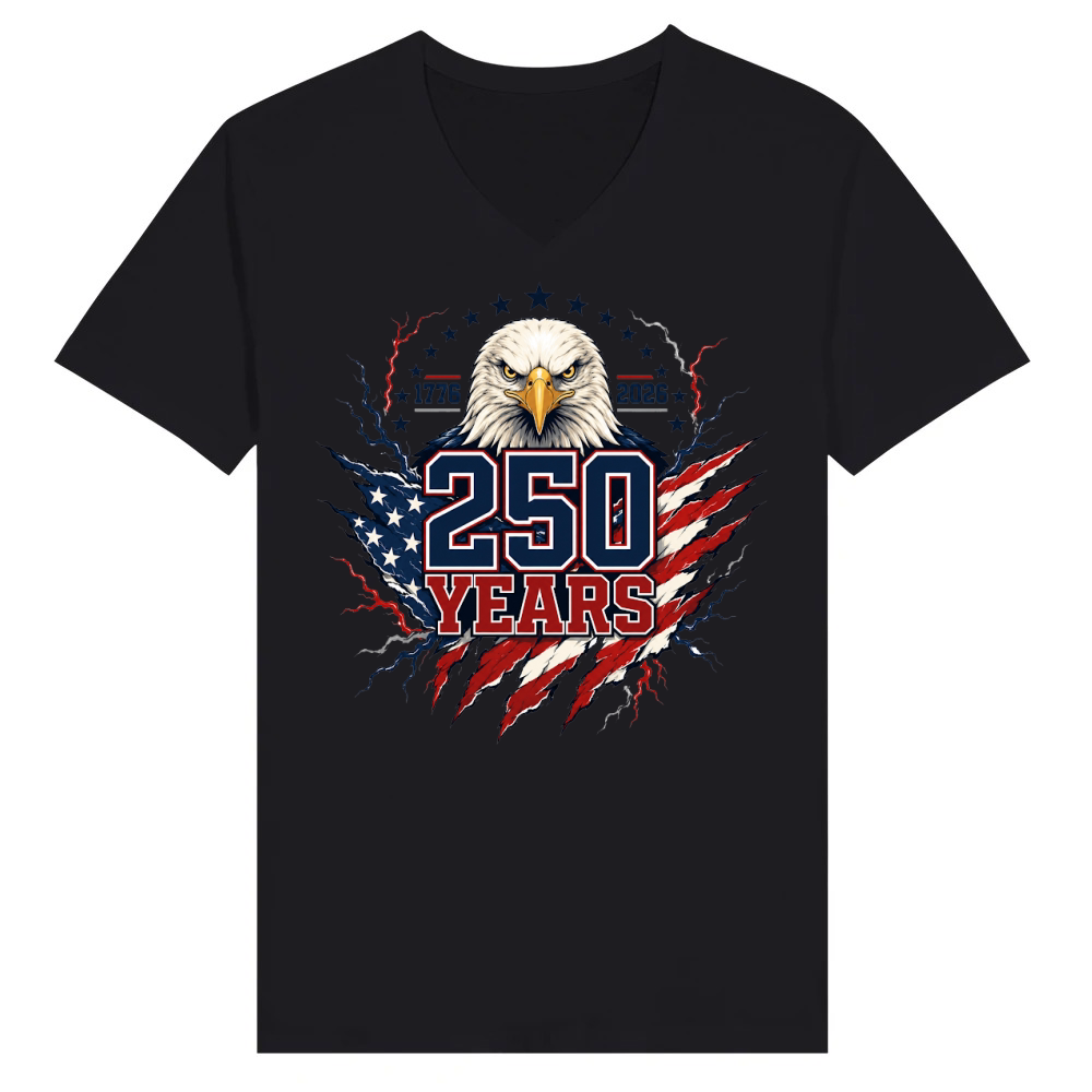 Product 250 Years Eagle USA 1776 2026 V-Neck T-shirt