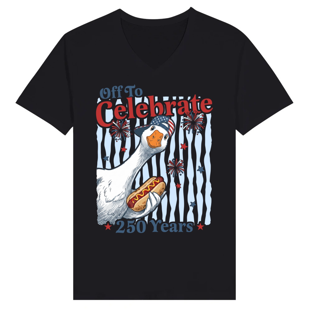 Product Off to Celebrate 250 Years Silly Goose V-Neck T-shirt