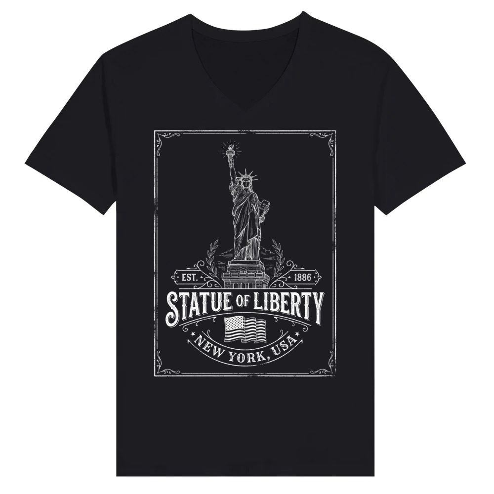 Product Statue Liberty Patriotic American Newyork V-Neck T-shirt