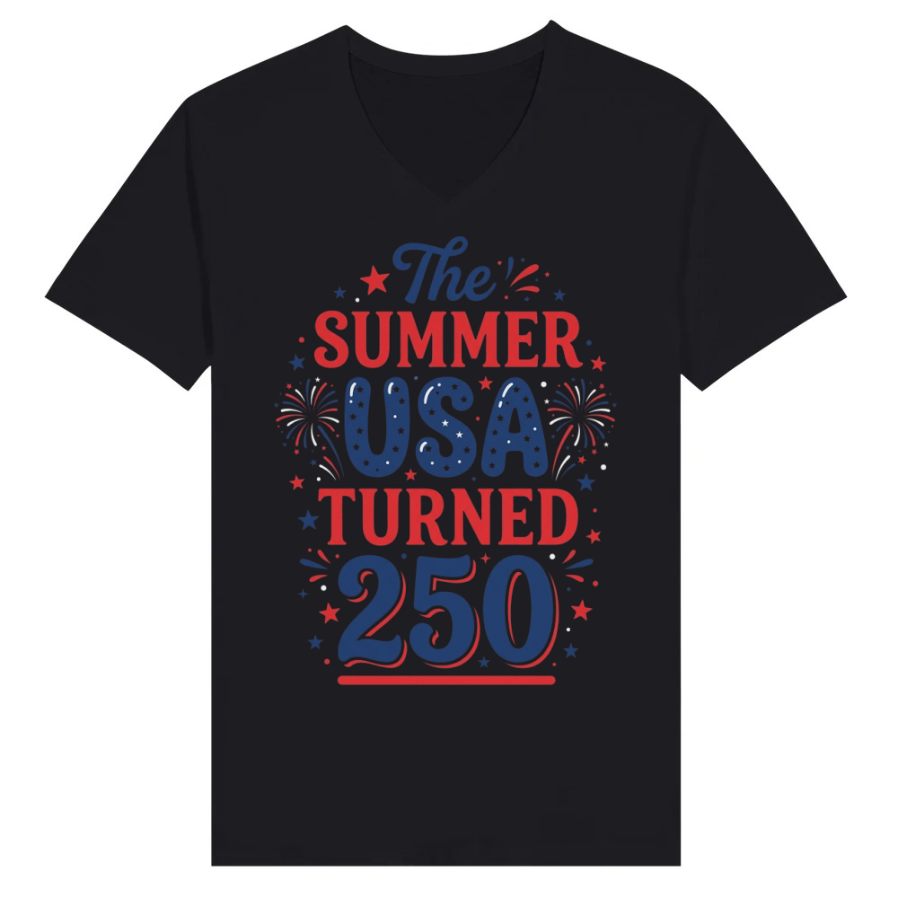Product Summer Usa Patriotic Fireworks Turned 250 V-Neck T-shirt