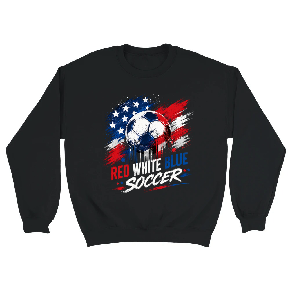 Product Red White Blue Soccer Patriotic Unisex Sweatshirt