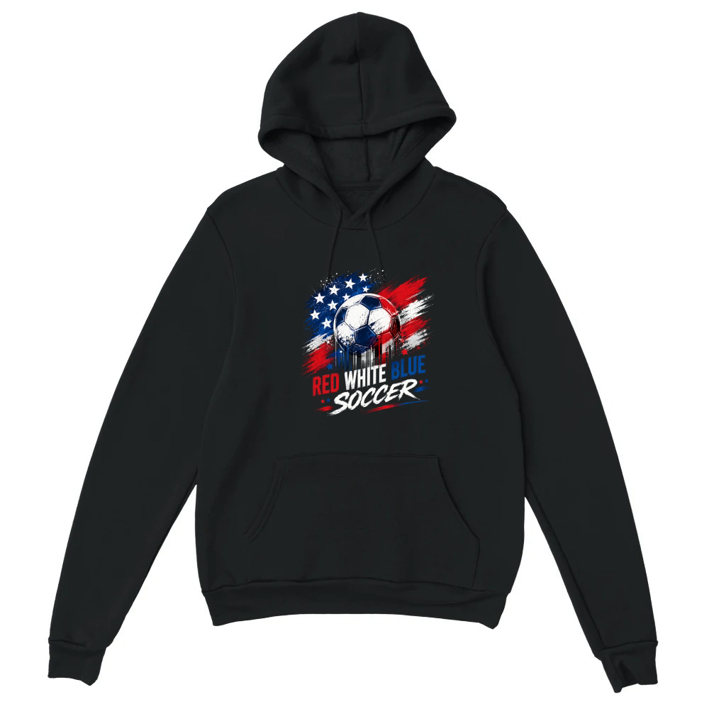 Product Red White Blue Soccer Patriotic Unisex Hoodie
