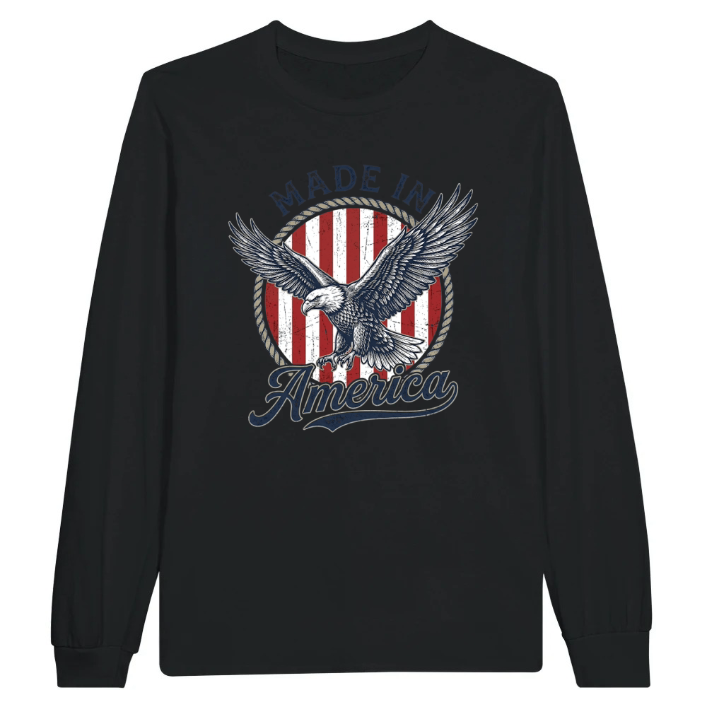 Product Made America Eagle Patriotic Stripes Unisex Longsleeve