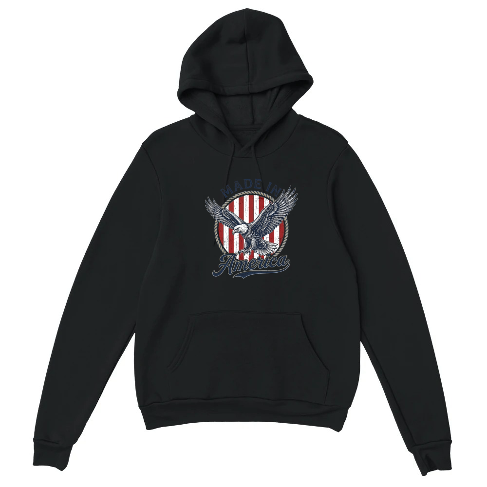 Product Made America Eagle Patriotic Stripes Unisex Hoodie