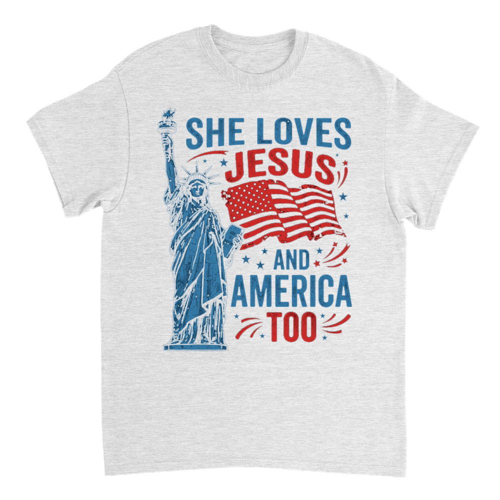 Product Jesus America Patriotic Statue Flag T-Shirt