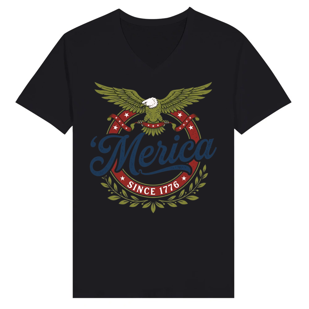 Product Merica Eagle Patriotic 1776 America V-Neck T-shirt