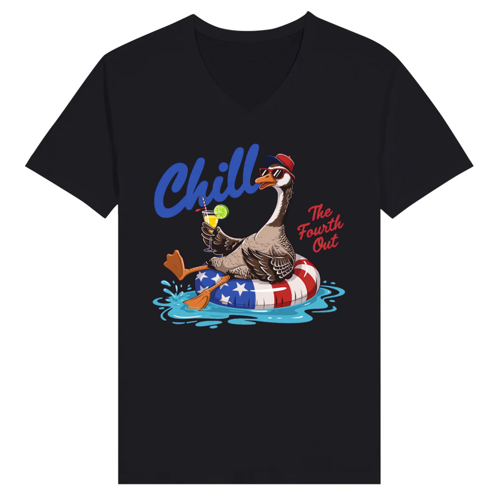 Product Chill The Fourth Out Trendy Patriotic 4th of July V-Neck T-shirt
