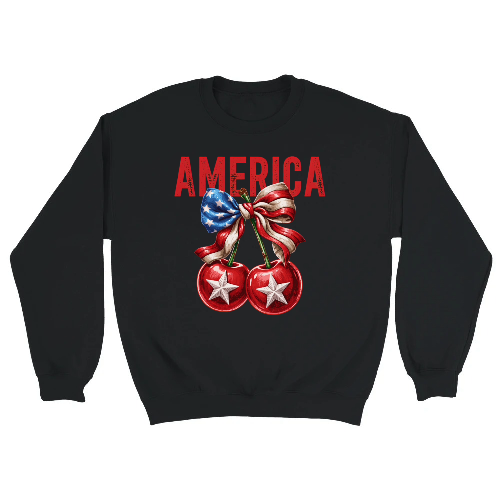 Product America Cherry Trendy Patriotic 4th of July Unisex Sweatshirt